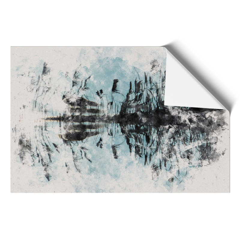 Reed Pond Watercolour - Frameless Print, 21cm H x 30cm W x 0.1cm D