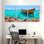 Nautique, bateau, ancre, récif de corail, océan, ciel, eau, réflexion, ensemble de 3 impressions sur toile