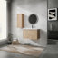 Meuble-lavabo mural 30 po avec lavabo et armoire latérale, portes à fermeture en douceur