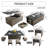 Farmhouse  Lift Top Coffee Table with 4 Stools, 3 in 1 Multi-Function Center Table,Extendable Dining Table for Living Room
