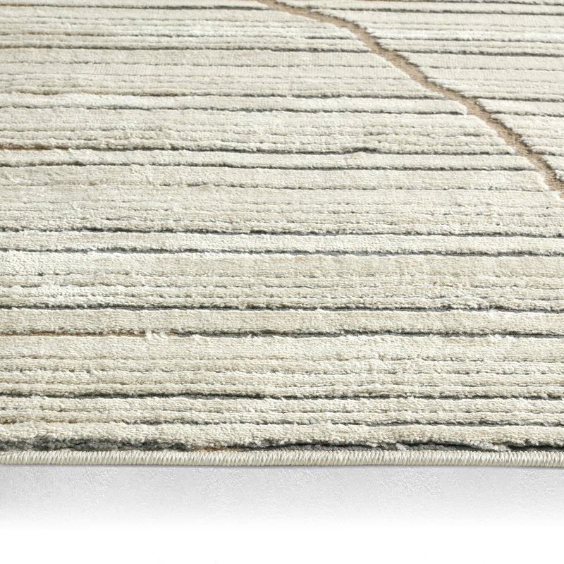 Tapis ivoire / gris Sachi, Rectangle 5 pi 3 po x 7 pi