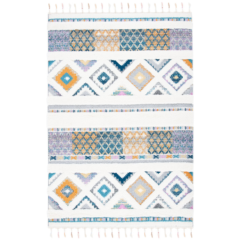 Tapis marocain à performance à poils longs Moroccan, Rectangle 9 pi x 12 pi