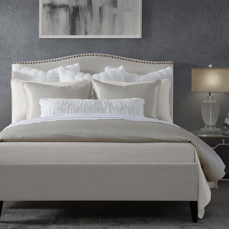Ensemble de housse de couette 3 pièces Marilyn, Housse de couette grand et 2 taies décoratives, gris