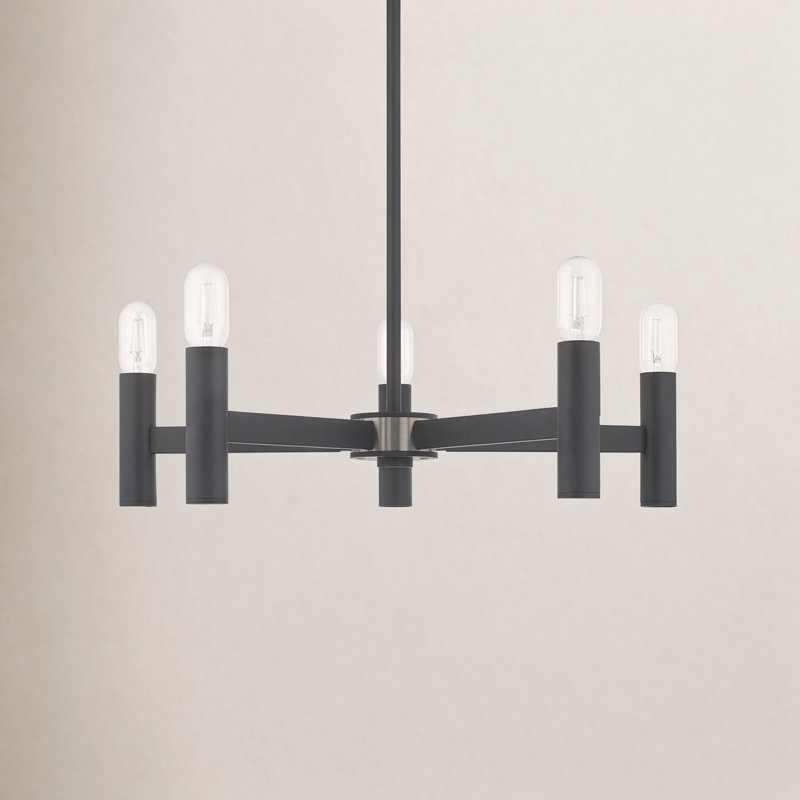 Martella Candle Style Classic / Traditional Chandelier, Scandinavian Gray, 6" H x 25" W x 25" D