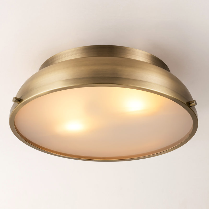Providence Columbia Glass Flush Mount, Brass