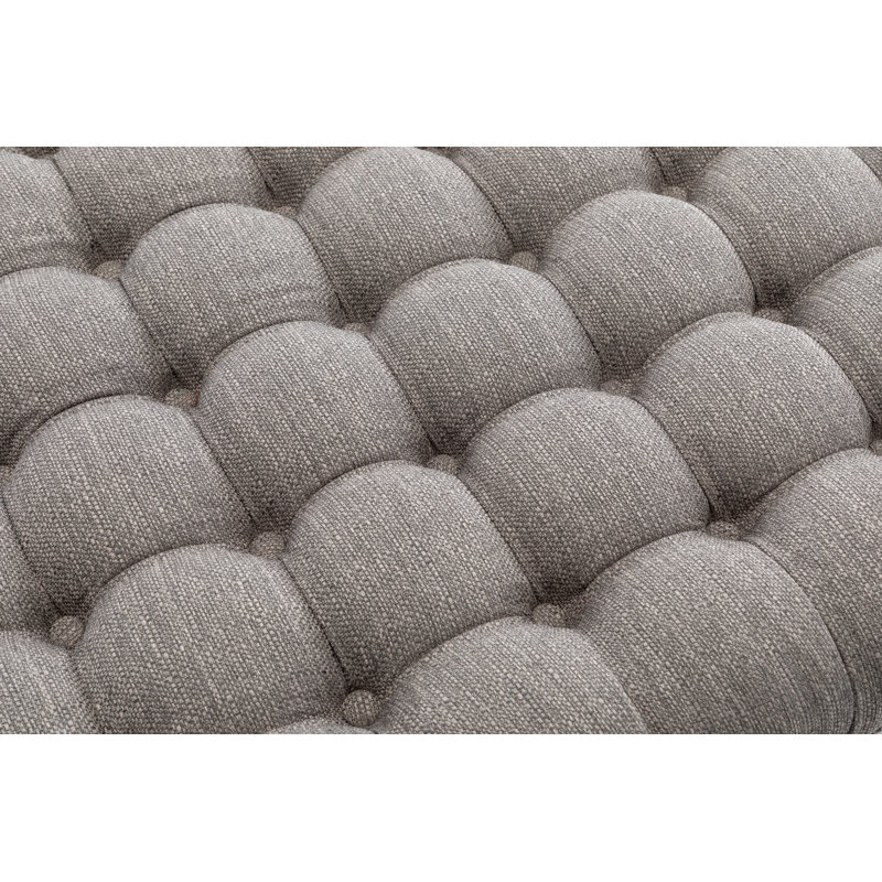 Pennock Upholstered Pouf, Gray Basketweave