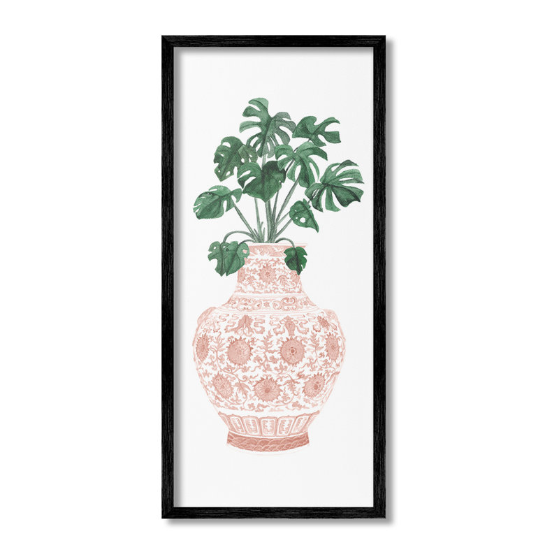 Monstera avec un vase orné, estampe numérique, Estampe numérique Farmhouse, H 30 po x l 13 po