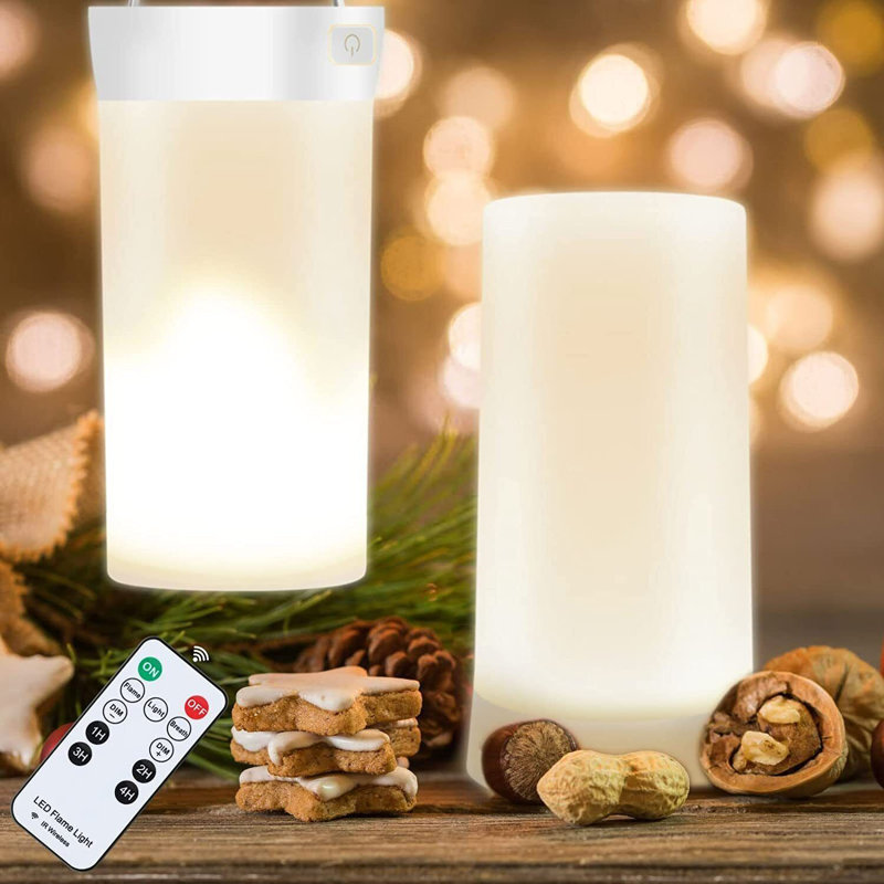 Lumière blanche chaude à effet flamme avec bougie sans flamme télécommandée