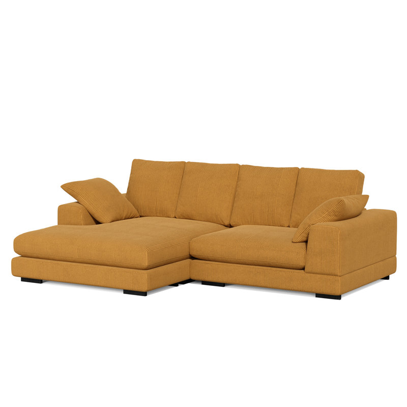 Canapé modulaire en forme de L Daisy Cozy réversible gauche ou droit, Velours mangue