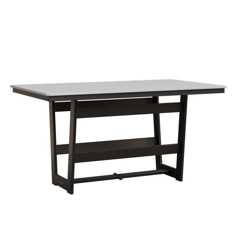 Table rectangulaire à hauteur de comptoir 70 po Berlin Gardens Hudson, Matte White/Matte Black