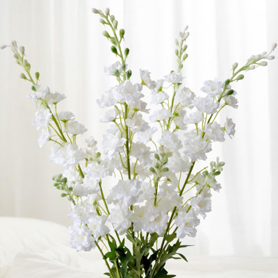 4pcs White Delphinium Artificial Flowers