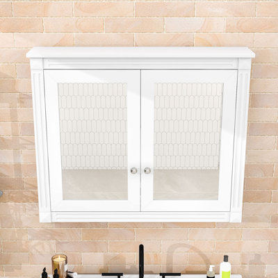 Armoire à pharmacie murale à miroir avec tablettes réglables
