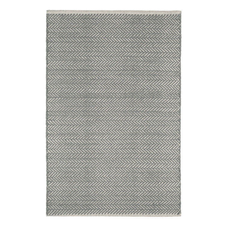 Herringbone Handwoven Cotton Swedish Blue Area Rug