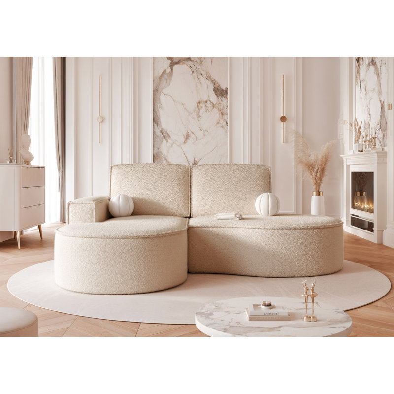 4 Seater Corner Sectional, Beige, Left Hand Facing
