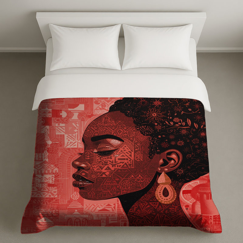 Housses de couette à profil africain complexe, Très grand lit