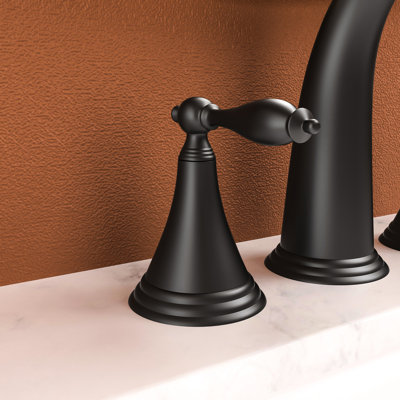 Matte Black Bathroom Faucet Component - 2 Handle 3 Hole, Pop Up Drain, Supply Modern Lavatory Water Lines
