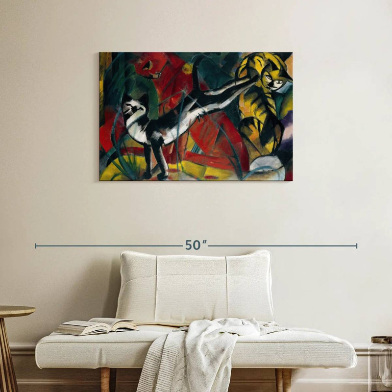 Brampt Three Cats 1913, 24" H x 36" W