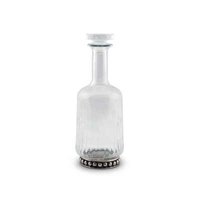 Medici Living 34 fl. oz. Glass and Pewter 1 - Piece Whiskey Decanter Set