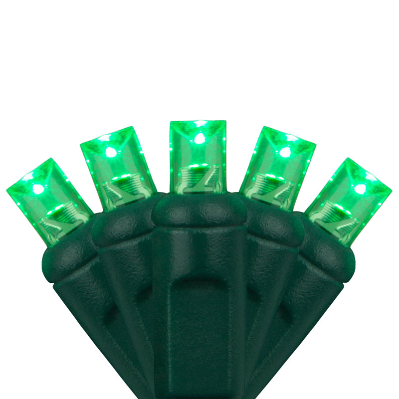 25' 50-Light Shatterproof Wide Angle LED Mini String Lights (End to End Connectable), Green