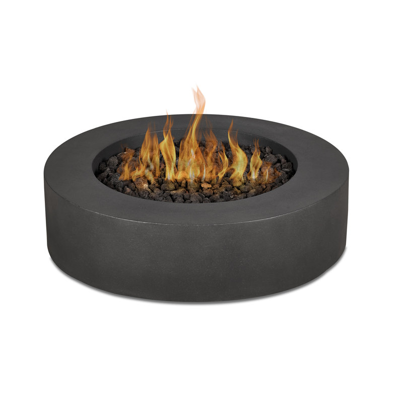 La Valle Concrete Propane Fire pit Table, Carbon