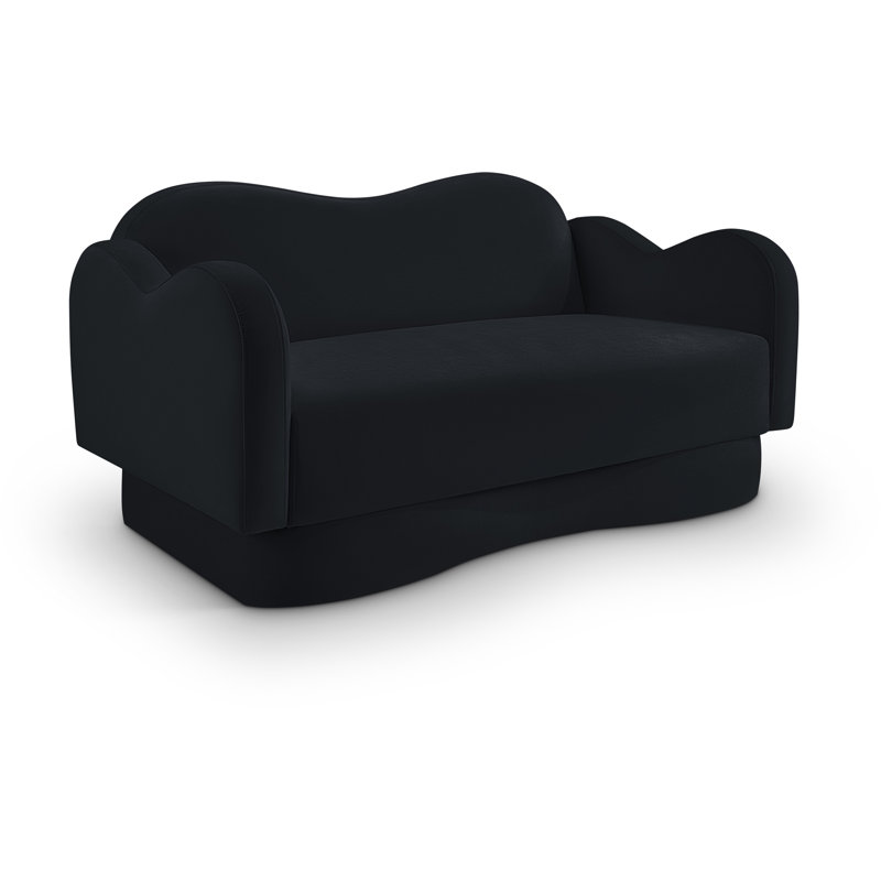 Causeuse Redwan, Velours noir