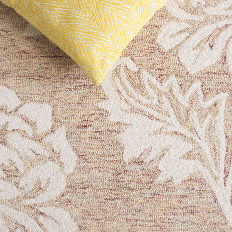 Amaure 757 Hand Tufted Wool/Cotton Floral Indoor Use Only Rug in Rust/Ivory, Rectangle 5' x 8'