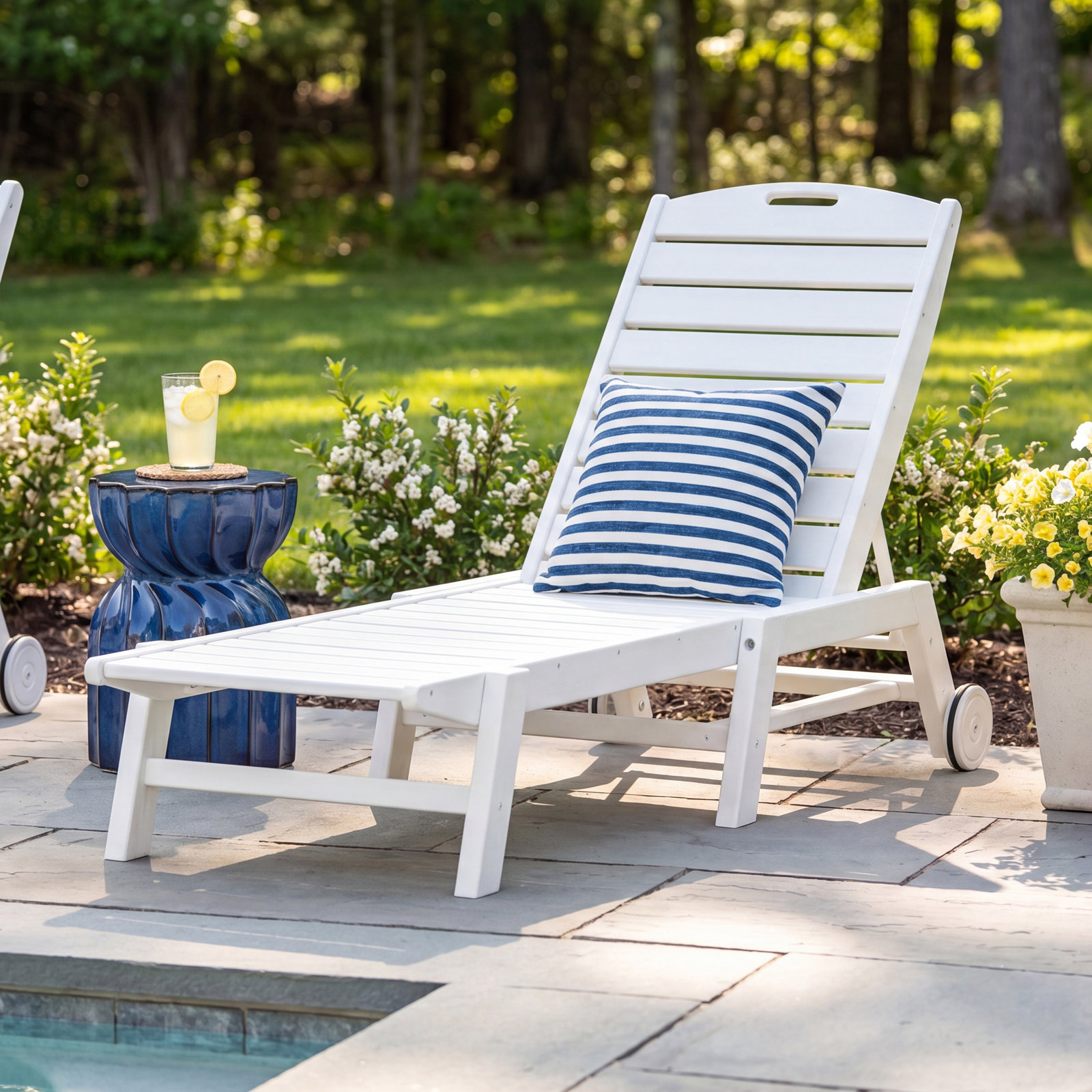 POLYWOOD® Nautical 27" Patio Chaise Lounge, Sand