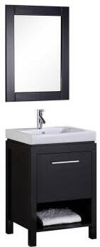 Ensemble de meuble-lavabo pour salle de bain simple 24 po avec miroir Oakley