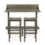 3-Piece Balcony Bar Set with Bottom Shelf Table and 2 Stools, Grey Finish