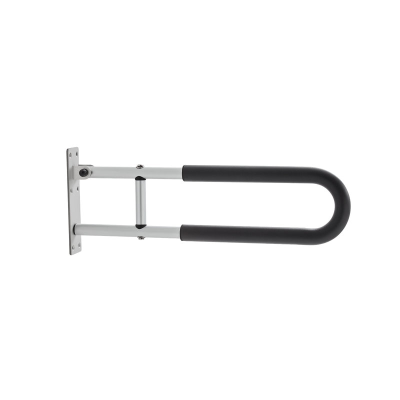 Toilet Safety Rail, 23.8 Inch U-Shaped Handicap Grab Bar, Foldable Senior Safety Pole, Flip Up Toilet Grab Bar With Anti-Slip Support Handle, 300 Lb Load Capacity For Elderly, Disabled, Pregnant