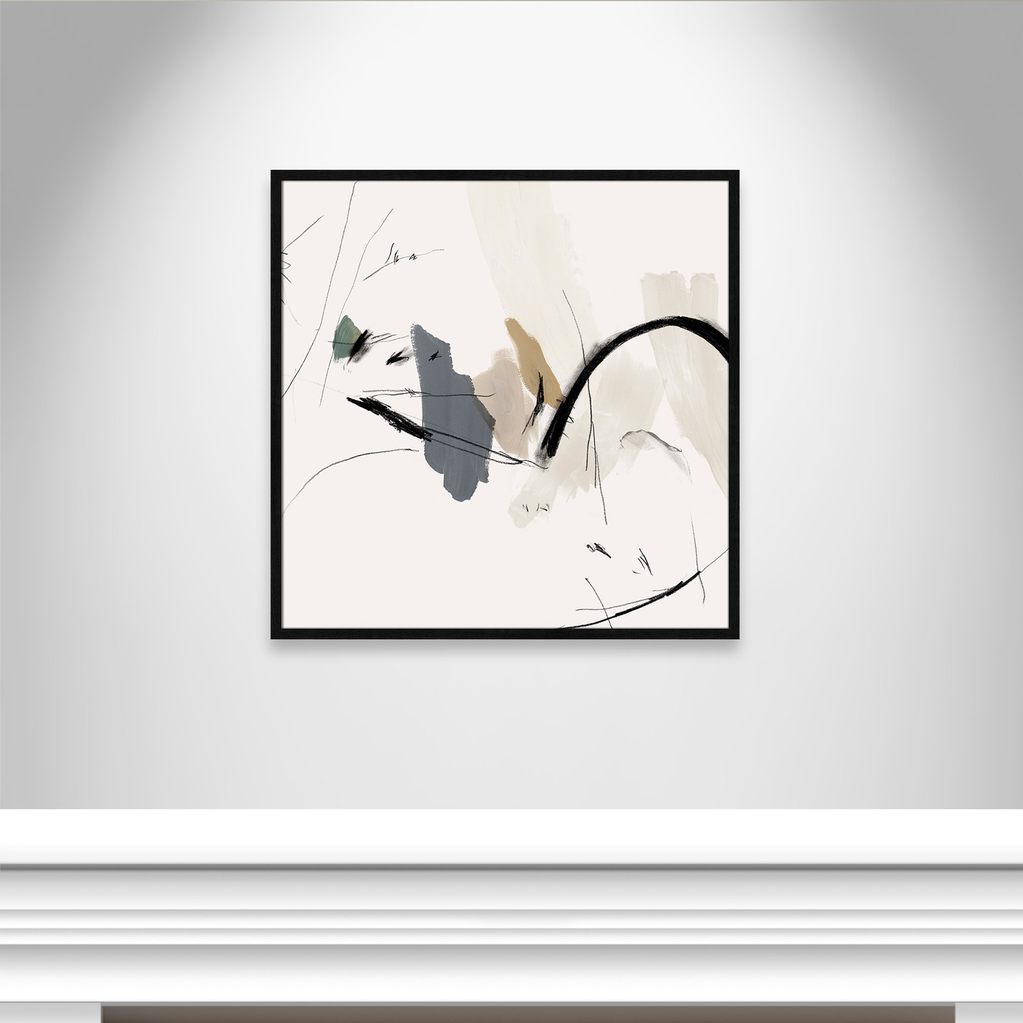 Heavenly by John Constable - Picture Frame Painting, 32" H x 32" W x 0.75" D, Black