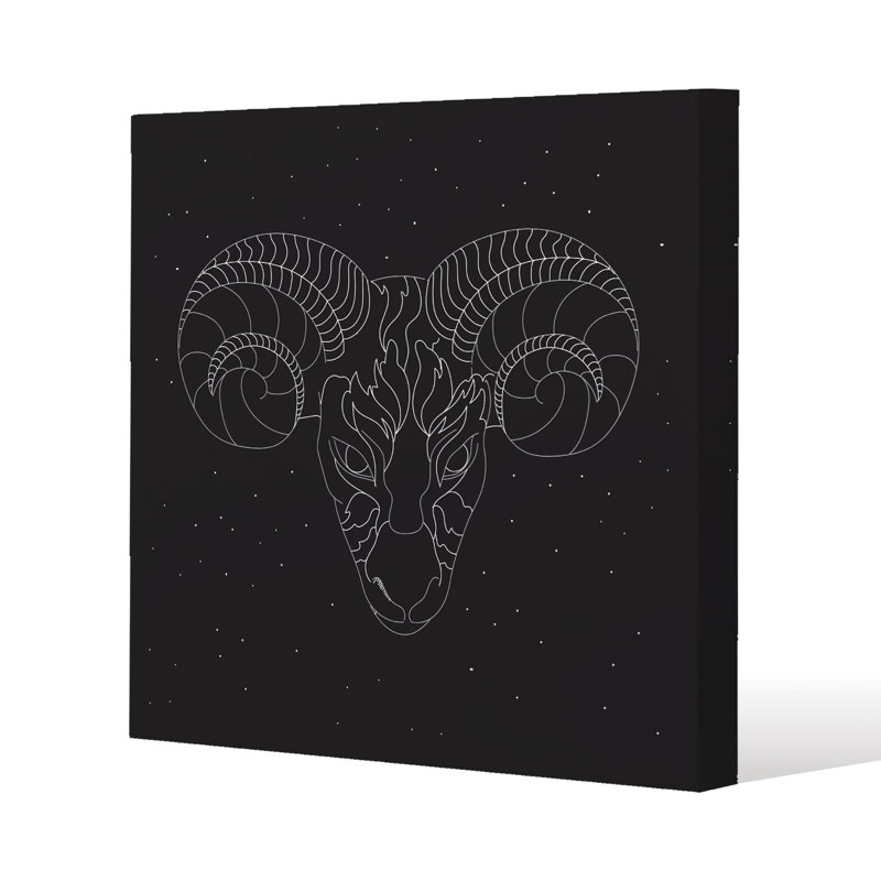 Aries Zodiac Sign - Wrapped Canvas Print, 120cm H x 120cm W