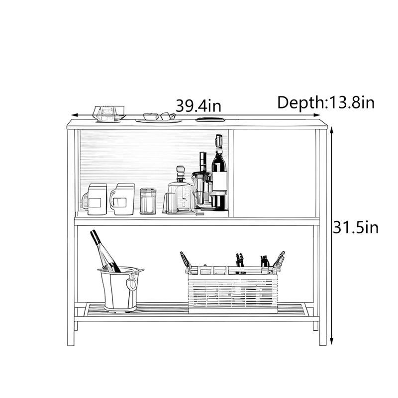Armoire American Vintage, H 31,5 po x l 39,4 po x P 13,8 po