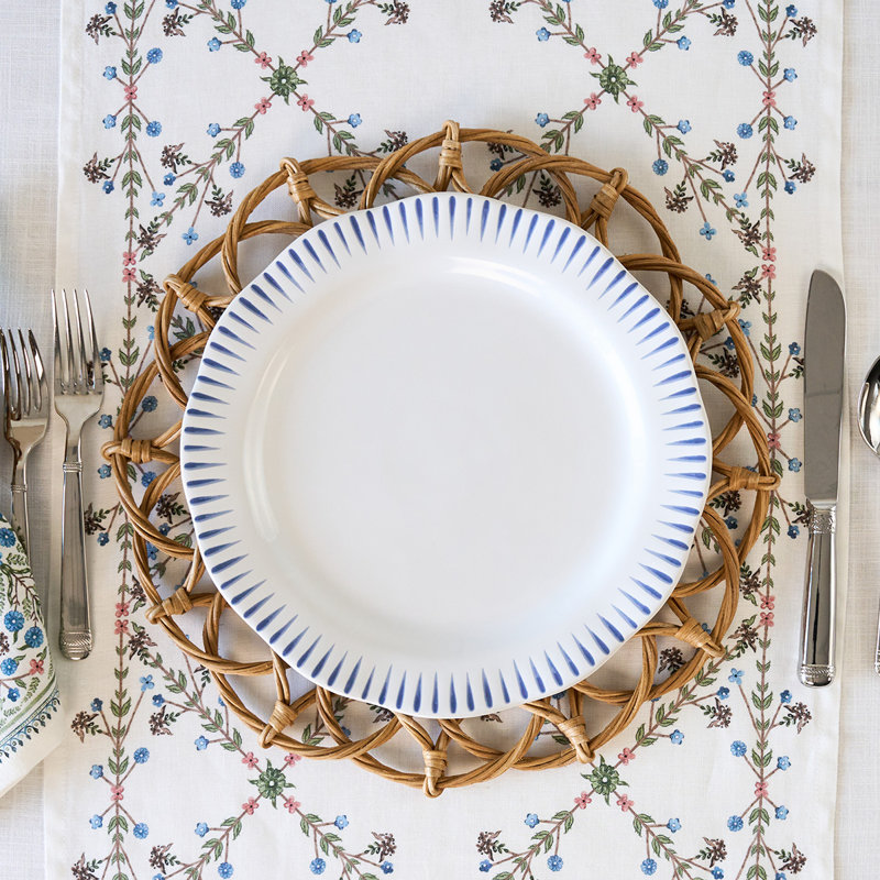 Sitio Stripe Dinner Plate, Delft Blue