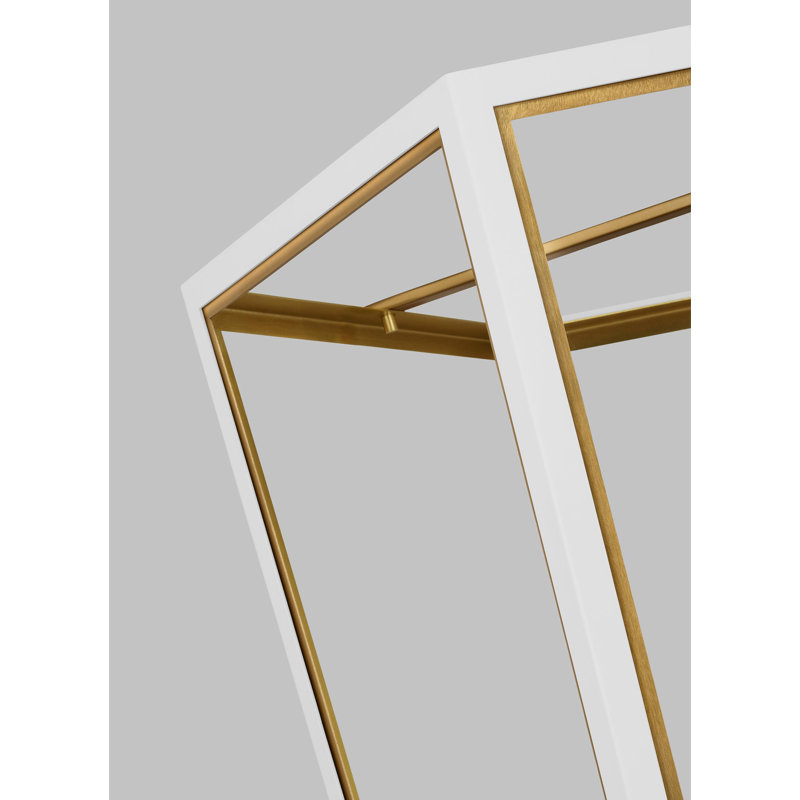 Curt 6 - Light Chandelier, Matte White/Burnished Brass