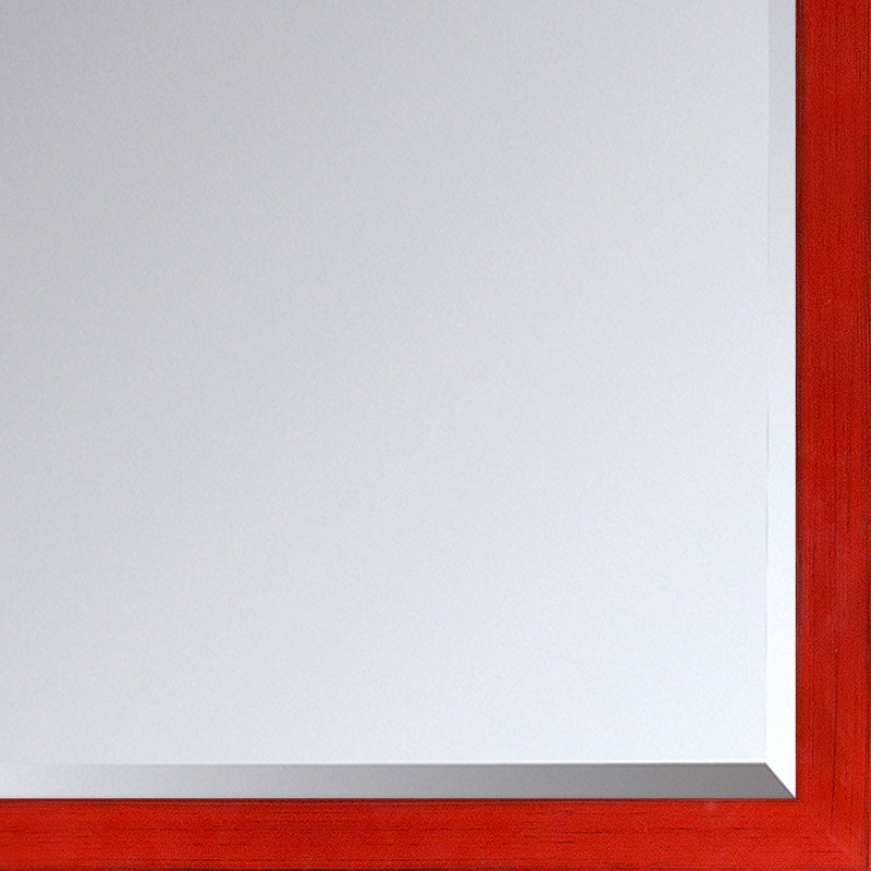 Miroir biseauté moderne et contemporain, Rouge