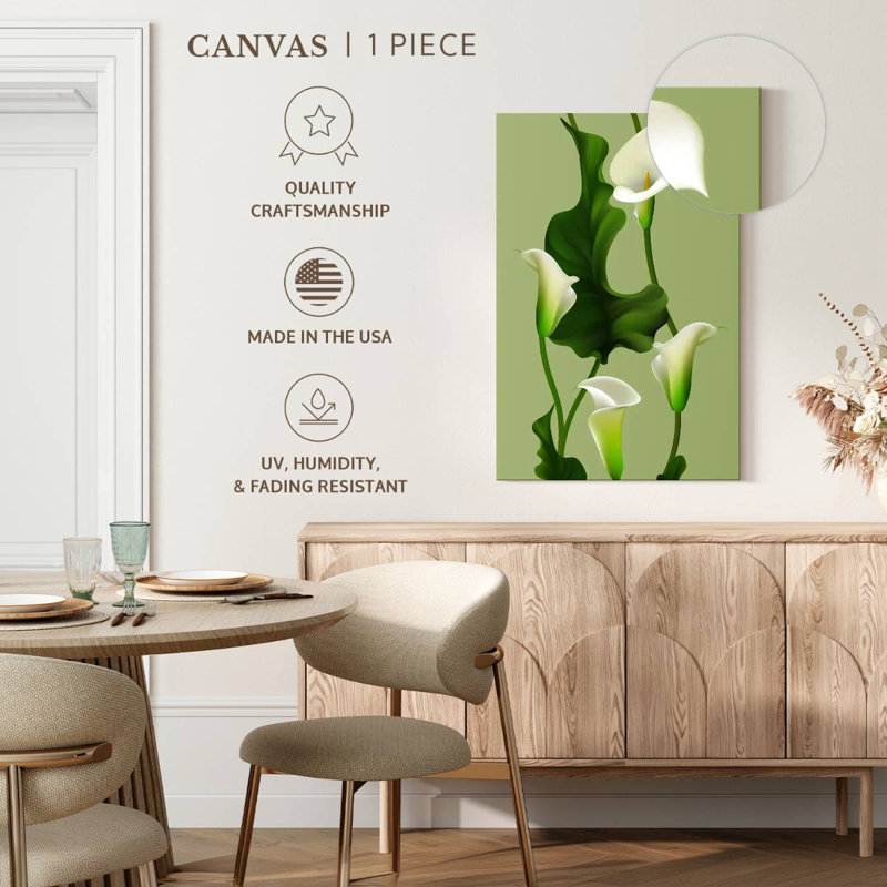 Harnek White Calla Lily, 51" H x 34" W