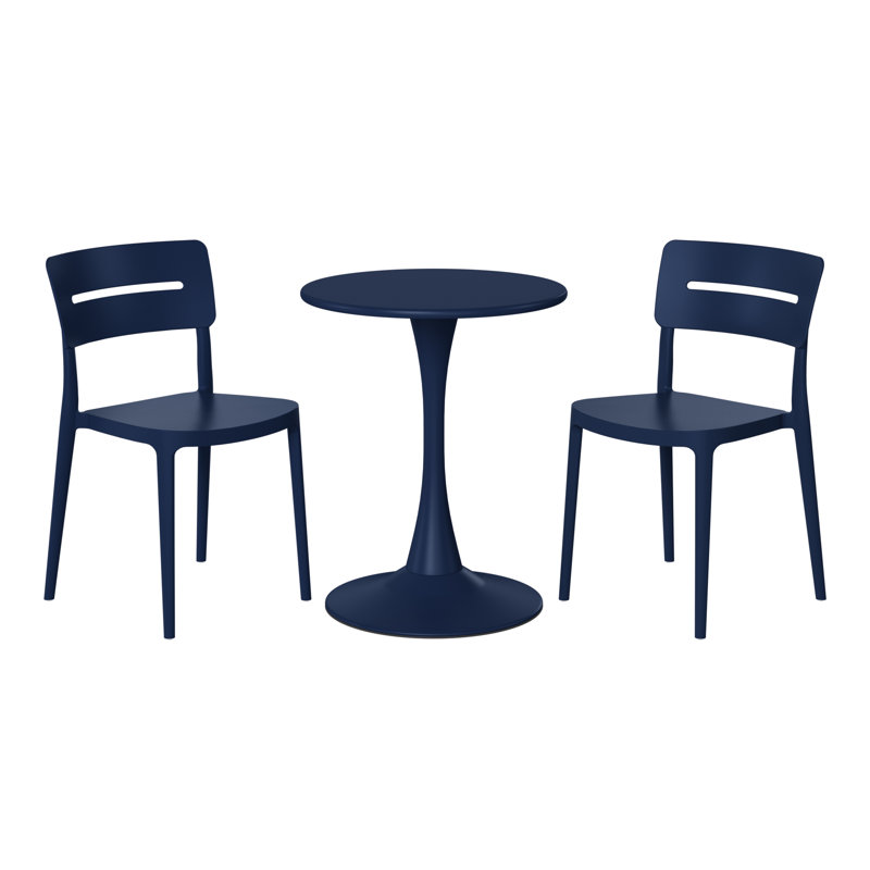 Ensemble repas extérieur 2 personnes, H 28,5 po x l 23,5 po x P 23,5 po, Marine, 2