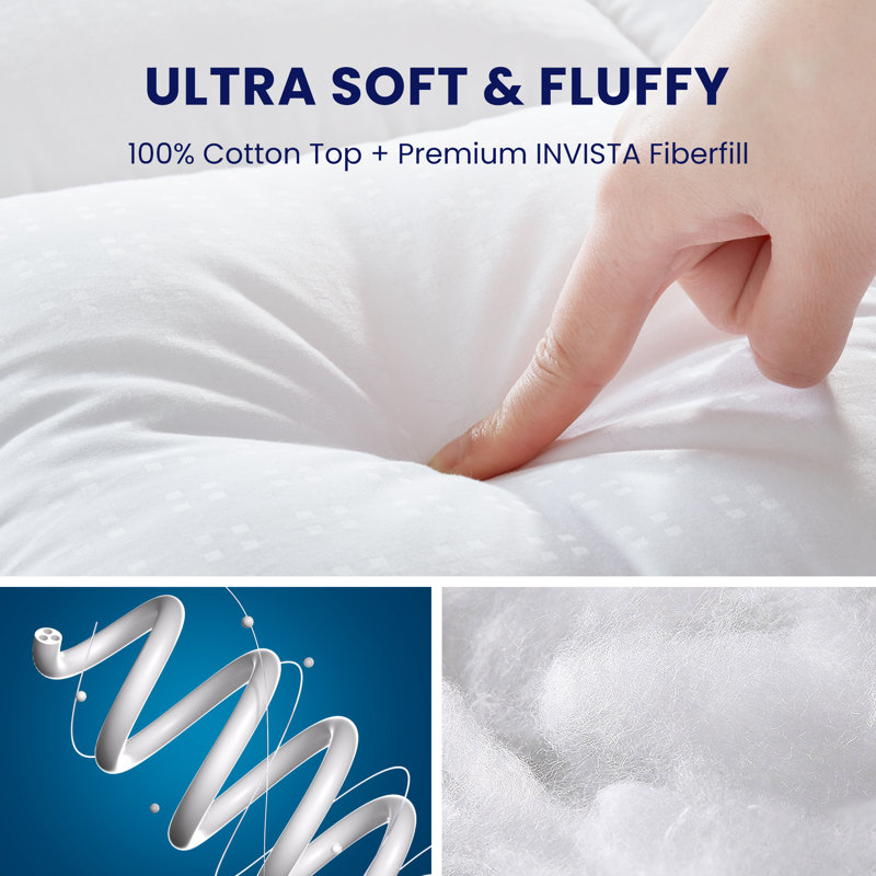 100% Cotton Mattress Pad -Jacquard Mattress Topper Cover with Deep Pocket, Full / Double