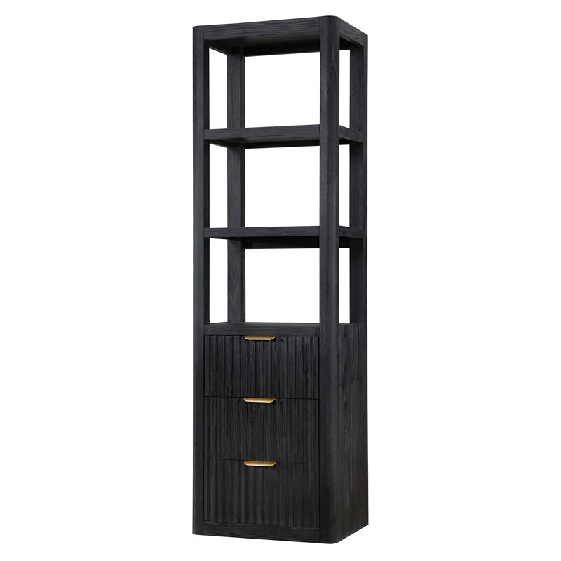 Armoire à linge sur pied Adela, Noir