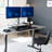 Vivo Black Standing Desk Riser With Dual Monitor Arm For Up To 32" Screens-609659411