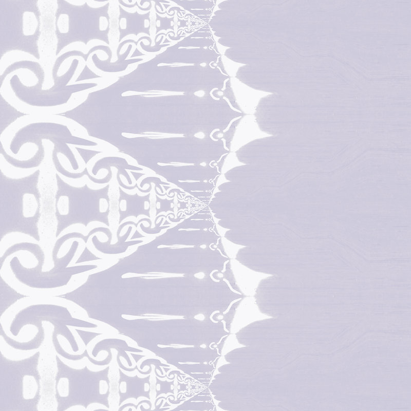 Elizabeth | Ornate Stripe Wallpaper Double Roll, Purple/White
