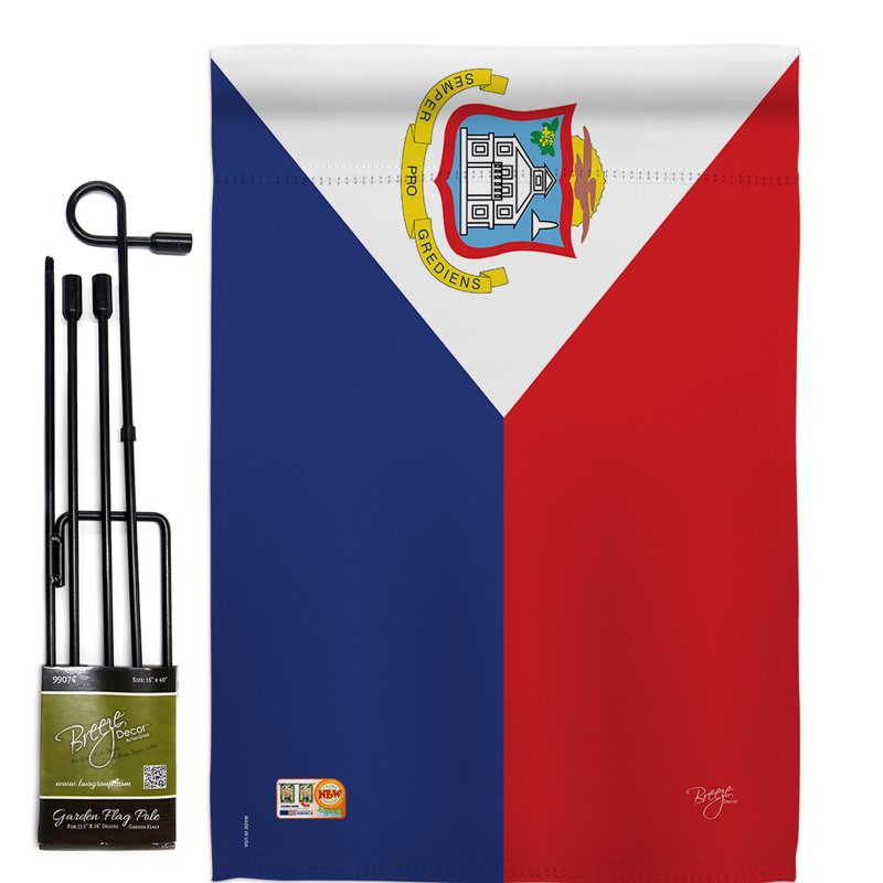 Polyester 2 côtés 18,5 x 13 po saint martin ensemble de drapeau