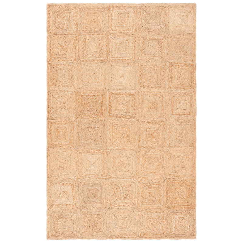 Chrissey Natural Fibre Hand Loomed Jute Pile Geometric Rug, Rectangle 3' x 5'