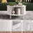 Round Coffee Table With Storage, Fluted Circle Coffee Table with Sliding Doors, Mid Century Modern Center Table For Living Room-891666360