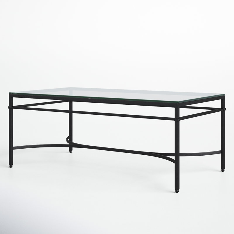 Genevieve Glass Top Coffee Table, Black