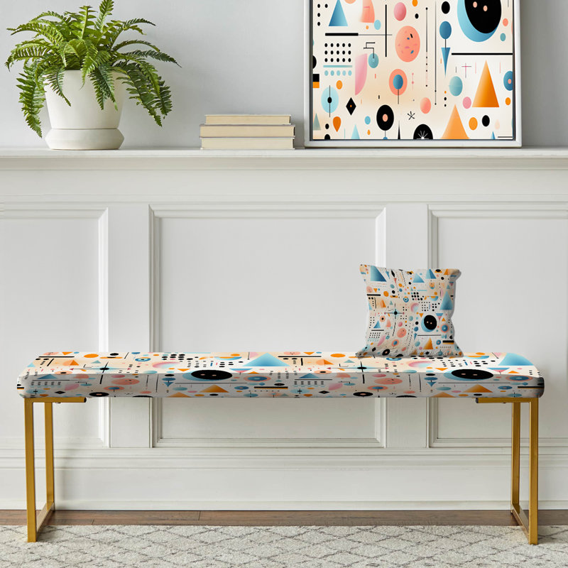 Multicolore éclectique géométrique - banc rembourré éclectique doré
