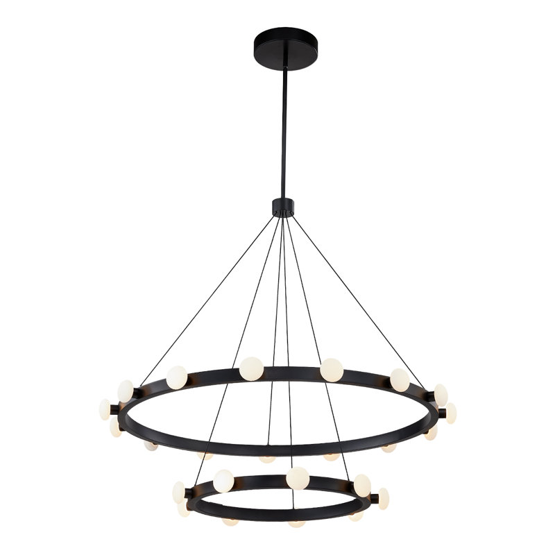 Rezz 24 - Light LED Chandelier, Black