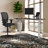 Skyscraper Electric Height Adjustable Standing Desk, Dual Motor and Digital Control with Memory, 60x24, Walnut Block Top with White Frame-843439821