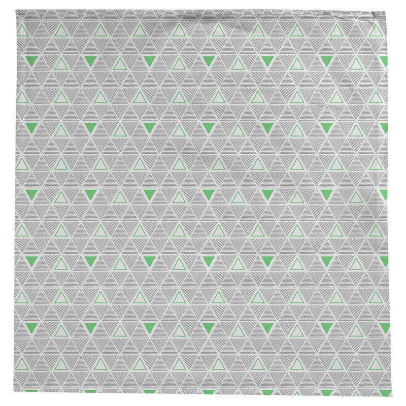 Classic Hand Drawn Triangles Tablecloth, Gray/Green